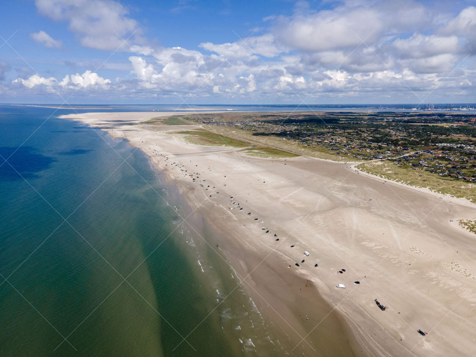 Rindby Strand på Fanø set fra luften