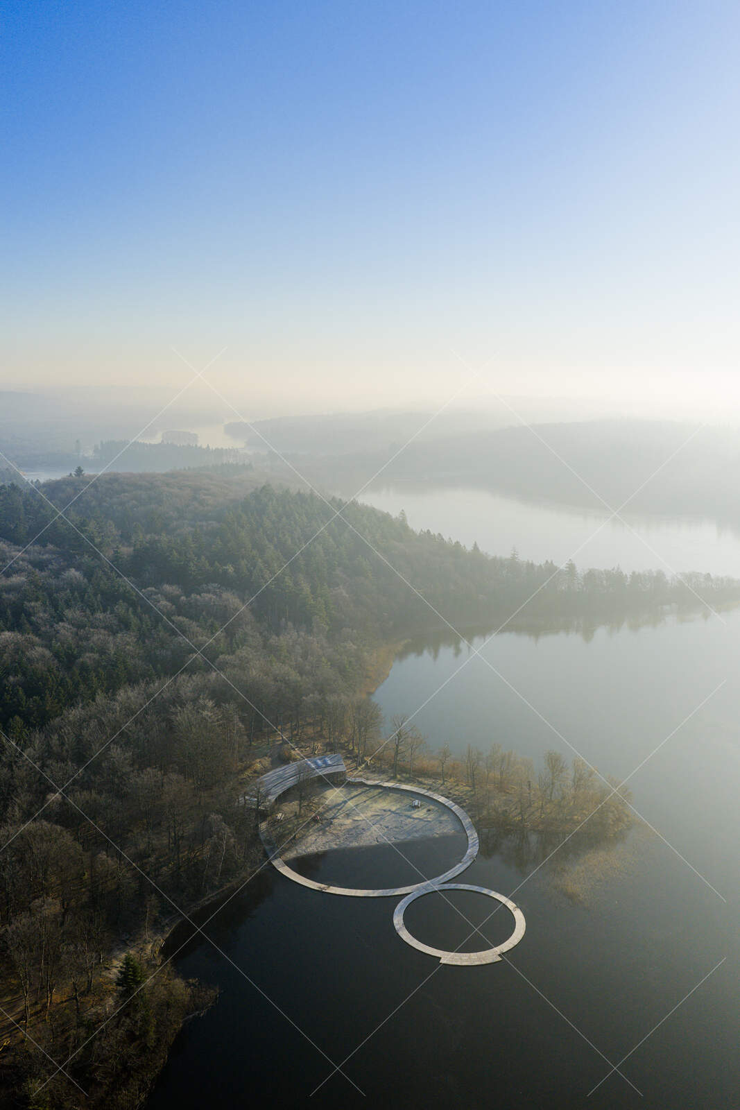 Vestre Søbad i Silkeborg ved morgenstemning