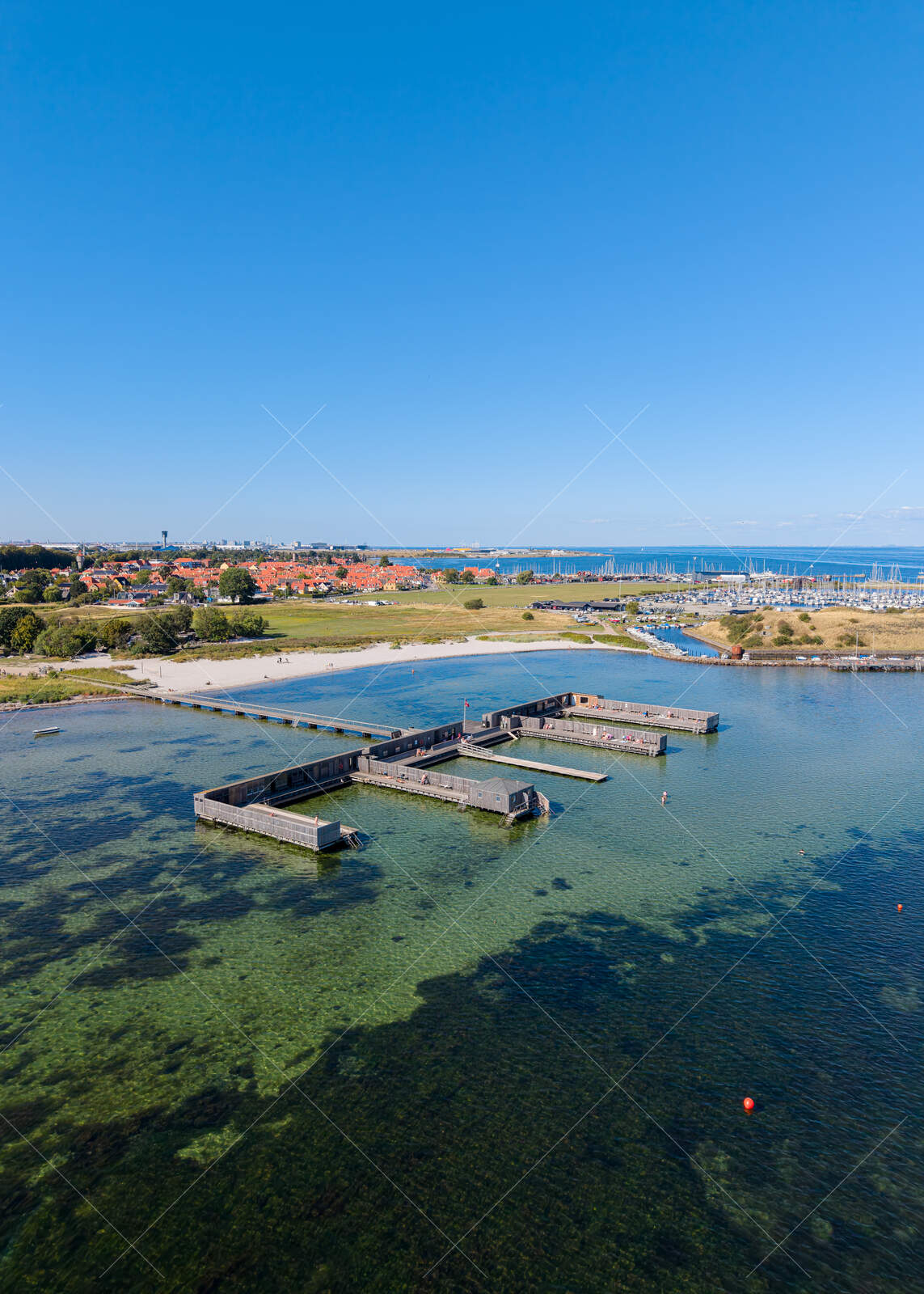 Dragør Søbad med badebro og strand